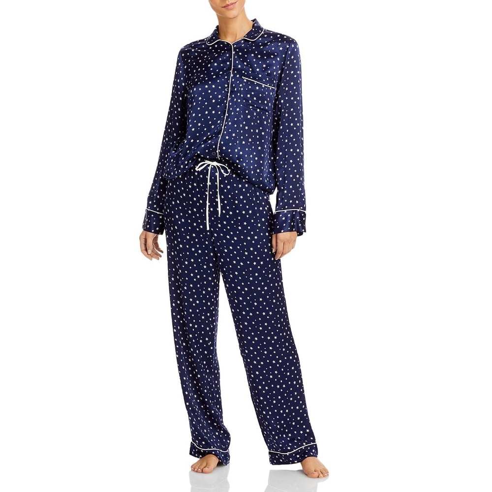 RAILS Women's Alba Navy Stars Satin PJs (XS)